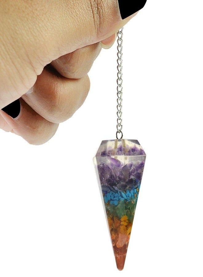 Crystu Natural Action 7 Chakra Dowser Pendulum Orgone Crystal Stone Dowser Pendulum Dowsing For Healing Gemstones (Color : Multi) - Image 3